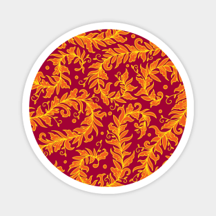 Lacy Leaves Red and Orange Palette Magnet